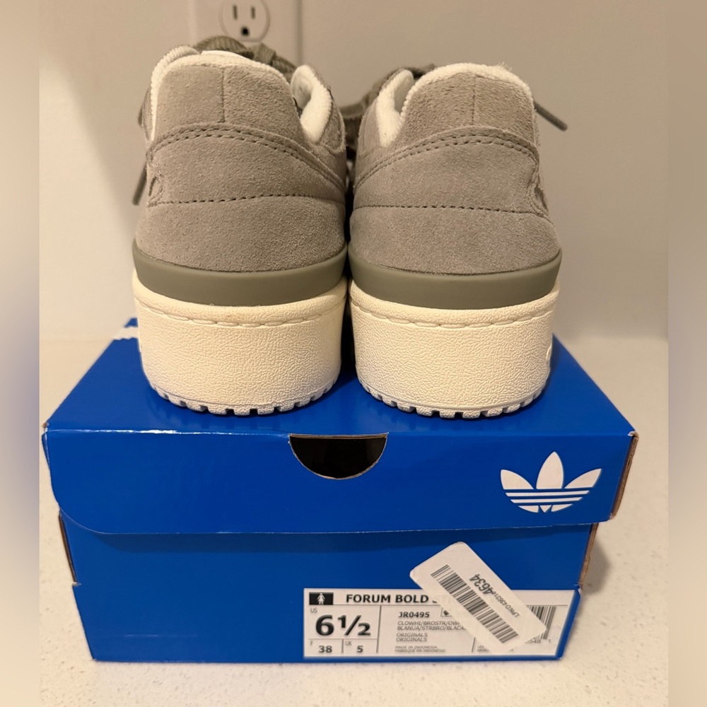 Adidas Forum Bold Womens Gray and White Sneakers